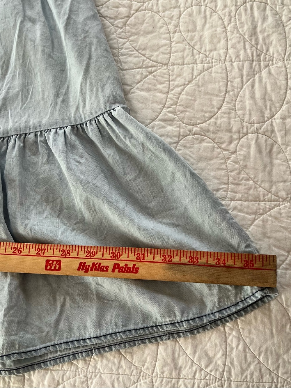 Matilda Jane Light Blue Tiered Chambray Shirt Dress Babydoll Western BohoChic - Picture 6 of 8